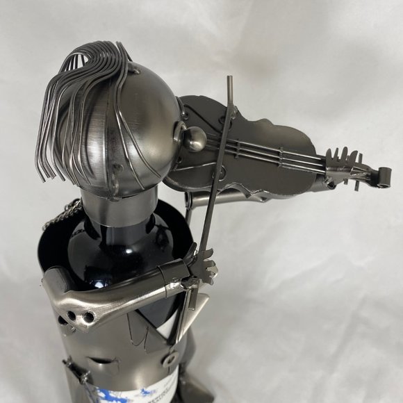 Violinist Metal Wine Bottle Holder - Picture 2 of 8